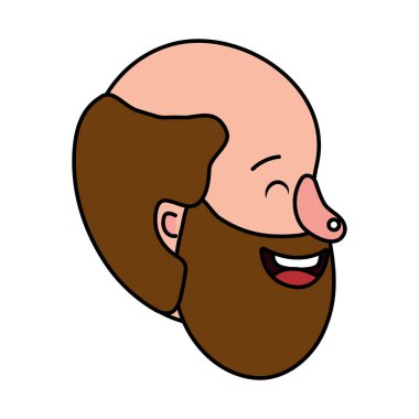 Adam yüzüne sakal karikatür vektör çizim grafik tasarım ile