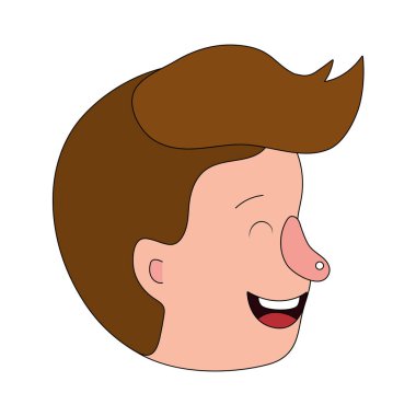 Çizgi film vektör çizim grafik tasarım gülümseyen adam yüz