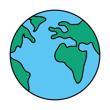 Dünya harita çizgi film vektör çizim grafik tasarım