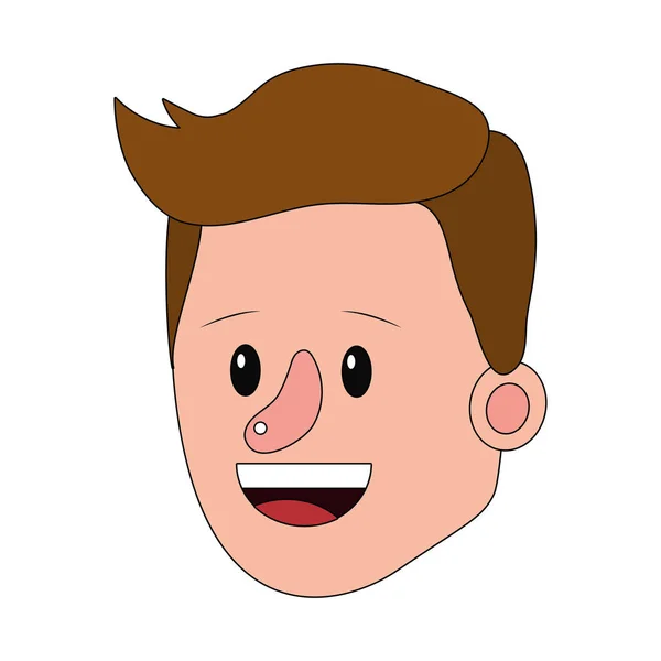 Mann Gesicht Lächelnd Cartoon Vektor Illustration Grafik Design — Stockvektor