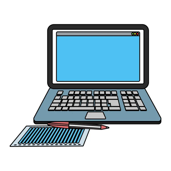 Technologie Gerät Laptop Cartoon Vektor Illustration Grafik Design — Stockvektor