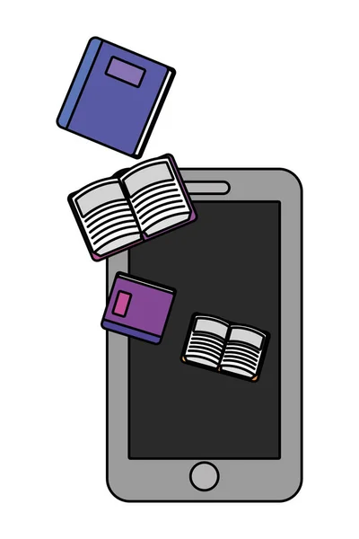 Online Bildung Smartphone Cartoon Vektor Illustration Grafik Design — Stockvektor