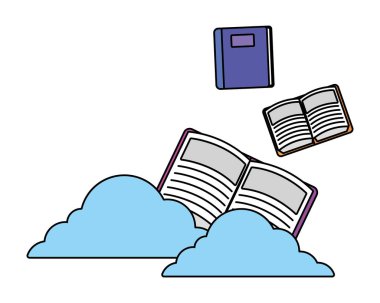 bulutlar karikatür vektör çizim grafik tasarım online eğitim defterleri