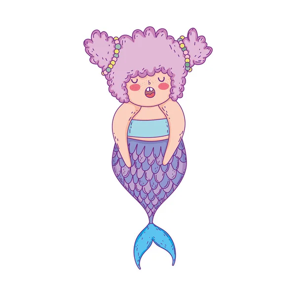 Beautiful Mermaid Fairytale Character Vector Illustration Design — Stock Vector