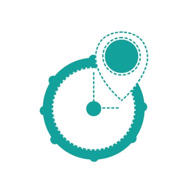 Şekil duvar saat tasarımı konumu simge vektör çizim ile noktalı