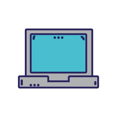 dizüstü bilgisayar teknolojisi ekipmanı ile ekran ve klavye