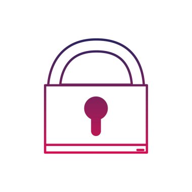 siluet asma kilit nesneyi sembole güvenlik koruma vektör çizim