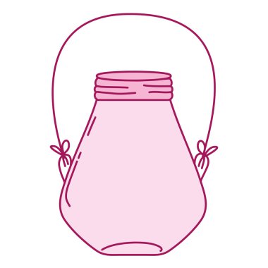 tam renkli küçük mason kavanoza tel sapı vektör çizim ile