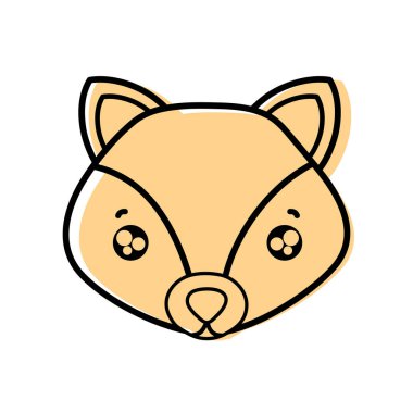 ihale fox baş sevimli hayvan vektör çizim renk