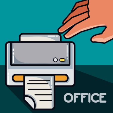 Yazıcı office öğe vektör çizim grafik tasarım