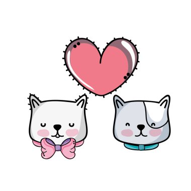 Hayvan evde beslenen hayvan ve yavru tema izole tasarım vektör çizim karikatür kedi