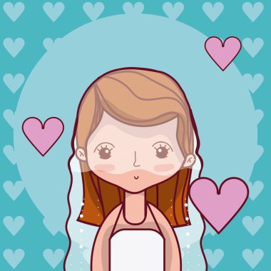 Aşık kalpler vektör çizim grafik tasarım ile güzel gelinim