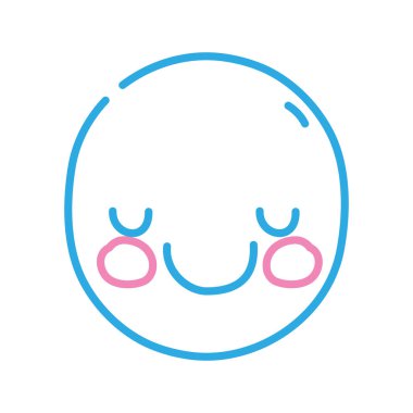 renkli kawaii sevimli mutlu yüz ifade vektör çizim