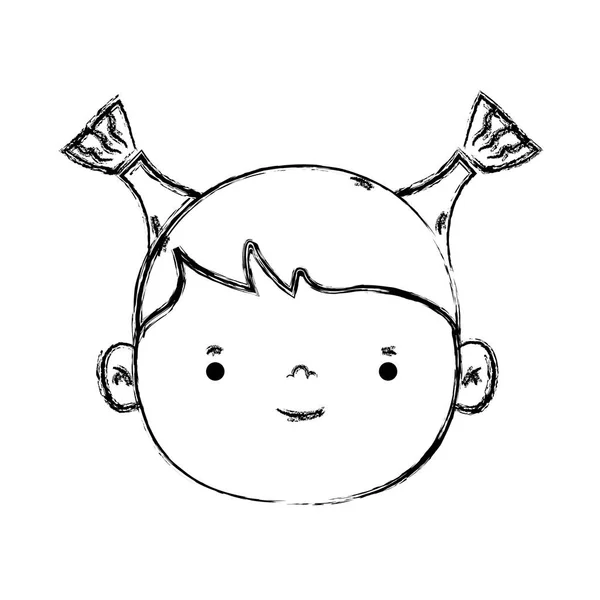 Εικόνα Avatar Κορίτσι Κεφάλι Χτένισμα Σχεδιασμό Διάνυσμα Illustraion — Διανυσματικό Αρχείο