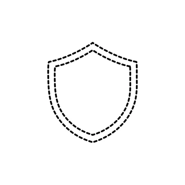 Gepunktete Form Schild Sicherheit Schutz Web Symbol Vektor Illustration — Stockvektor