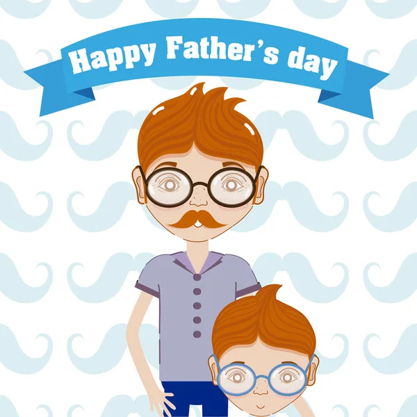 Father Son Cartoon Vector Illustration Graphic Design — Stock Vector