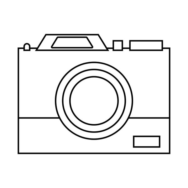 line digital camera technology equipment design vector illustration