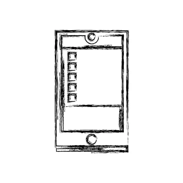 Figure Technologie Objet Smartphone Avec Illustration Vectorielle Information Données — Image vectorielle