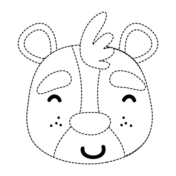 Tečkované Ráda Medvěd Tvar Hlavy Divokých Zvířat Vektorové Ilustrace — Stockový vektor