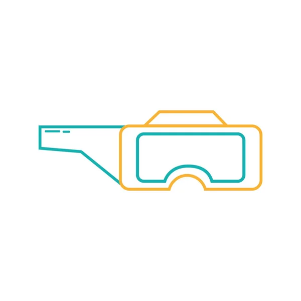 Line Glasses Technology Object Entertainment Vector Illustration — Stock Vector