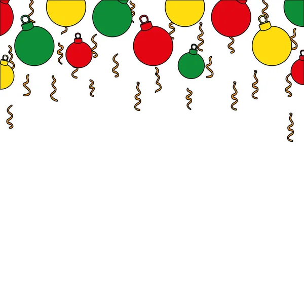 Гірлянда Круглими Кульками Різдвяної Прикраси Векторні Ілюстрації — стоковий вектор