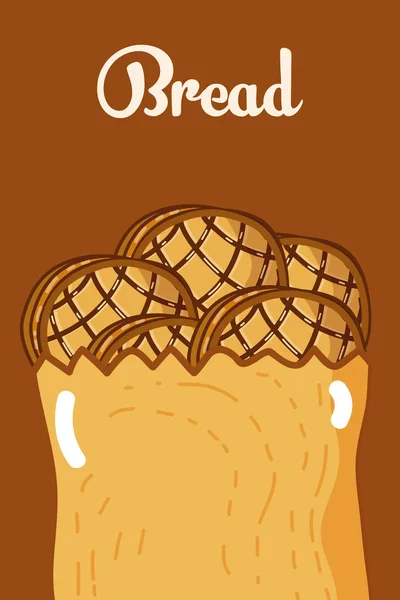 紙バッグ ベクトル イラスト グラフィック デザインのおいしいパン — ストックベクタ