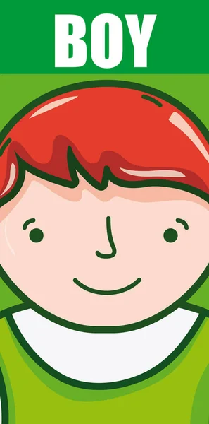Cute Boy Cartoon Profile Vector Illustration Graphic Design — Stock Vector