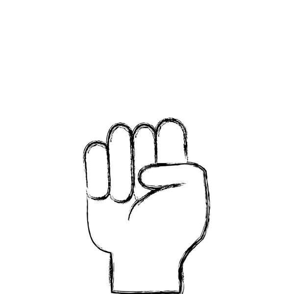 Figure Hand Oppose Gesture Symbol Communication Vector Illustration — Stock Vector