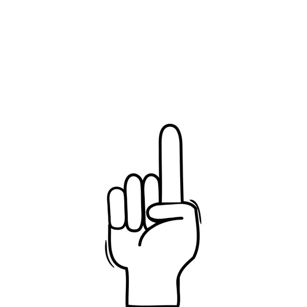 Line Hand Dengan Gestur Telunjuk Simbol Komunikasi Vektor Ilustrasi - Stok Vektor
