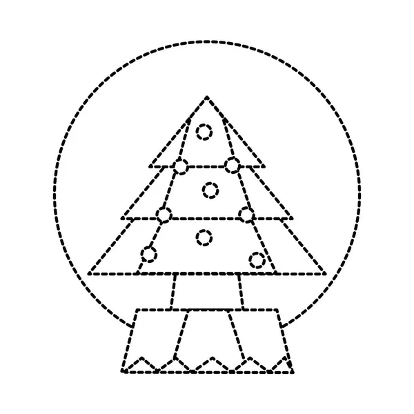 Forme Pointillée Joyeux Objet Noël Décoration Illustration Vectorielle Conception — Image vectorielle