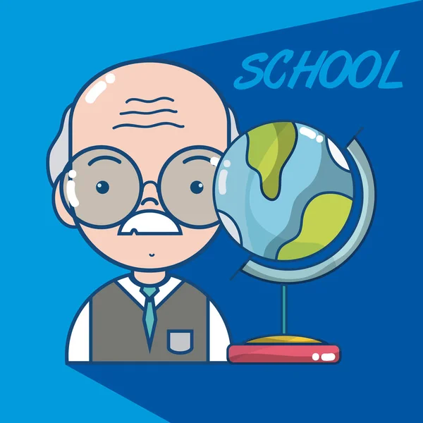 School teacher cartoon concept vector illustration graphic design