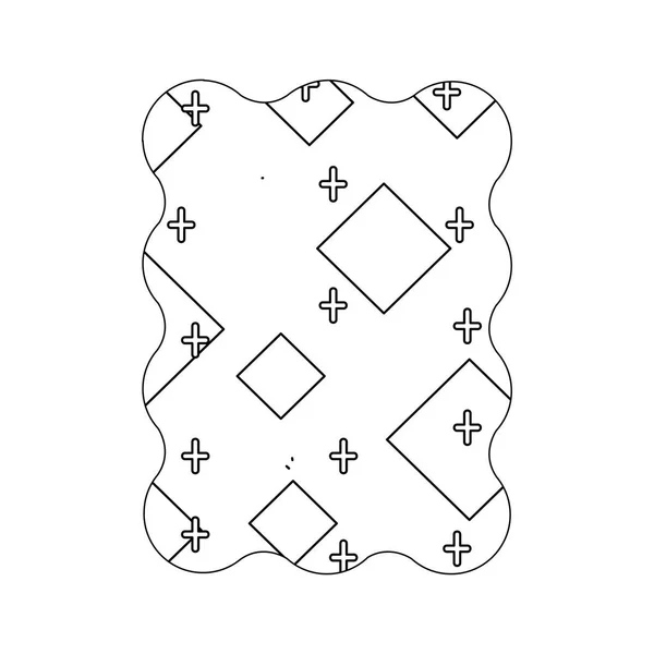 Rectángulo Línea Con Memphis Geométrico Abstracto Vector Fondo Ilustración — Archivo Imágenes Vectoriales