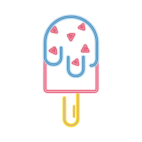 Neon Sweet Ice Lolly Dessert Snack Vektor Illustration — Stockvektor