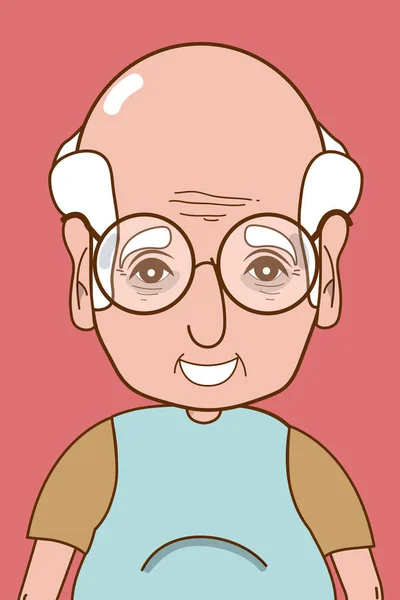 Cute Tender Grandfather Cartoon Vector Illustration Graphic Design — Stock Vector