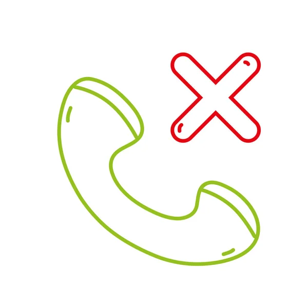 Farbe Linie Telefon Rufzeichen Telefon Symbol Vektor Illustration — Stockvektor