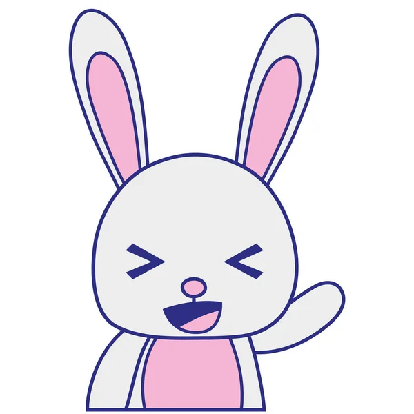 Illustration Vectorielle Animale Sauvage Lapin Adorable Gaie Couleur — Image vectorielle