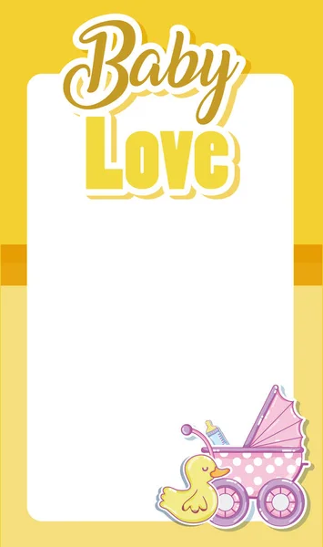 Baby Love Card Witn Marco Blanco Dibujos Animados Lindo Vector — Archivo Imágenes Vectoriales