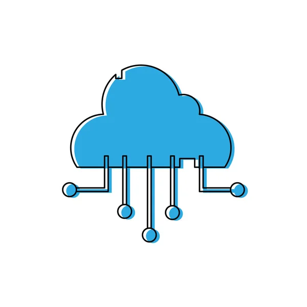 Illustrazione Vettoriale Del Server Connessione Rete Cloud Dati Colori — Vettoriale Stock