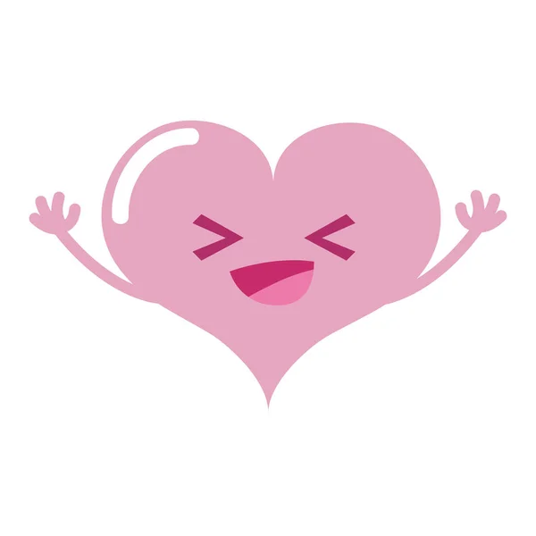 Kleurrijke Gelukkig Hart Passie Kawaii Met Wapens Vectorillustratie — Stockvector