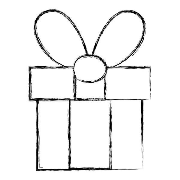 Figura Regalo Regalo Caja Con Cinta Arco Decoración Vector Ilustración — Vector de stock