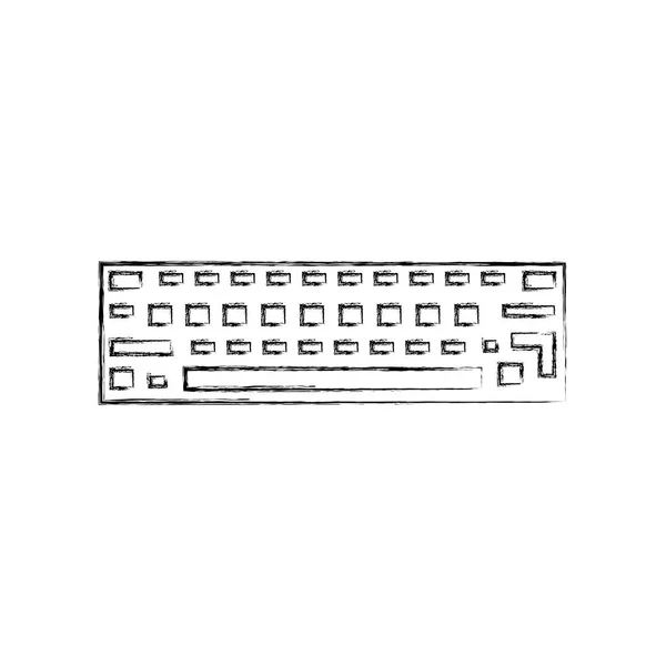 Klavye Aygıtı Araç Teknolojisi Elektronik Tema Izole Tasarım Vektör Çizim — Stok Vektör