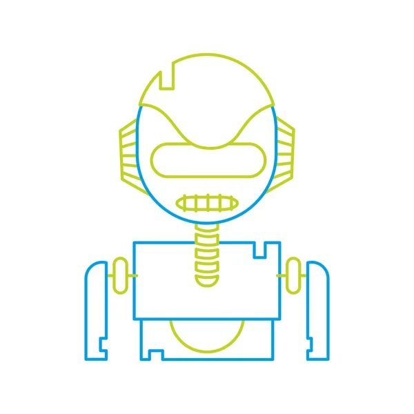 彩线机器人脸与技术机器人胸部矢量插图 — 图库矢量图片