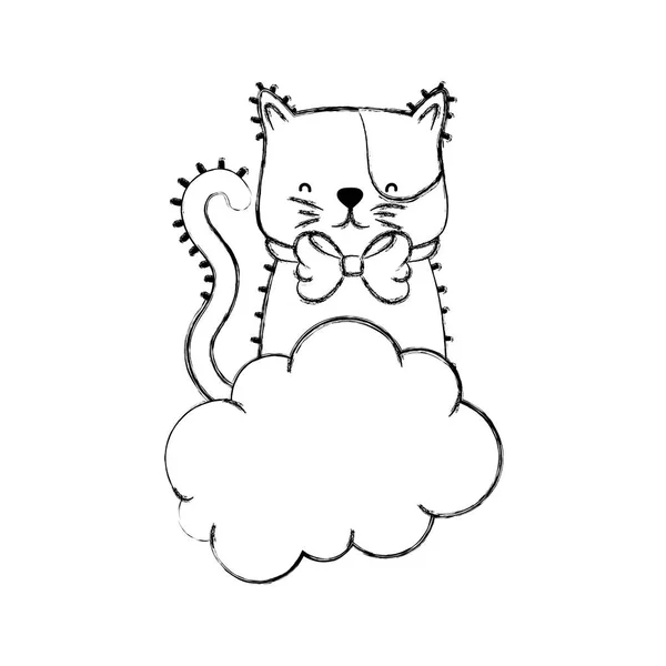 Cartoon Cat Animal Pet Kitten Theme Isolated Design Vector Illustration — Stock Vector