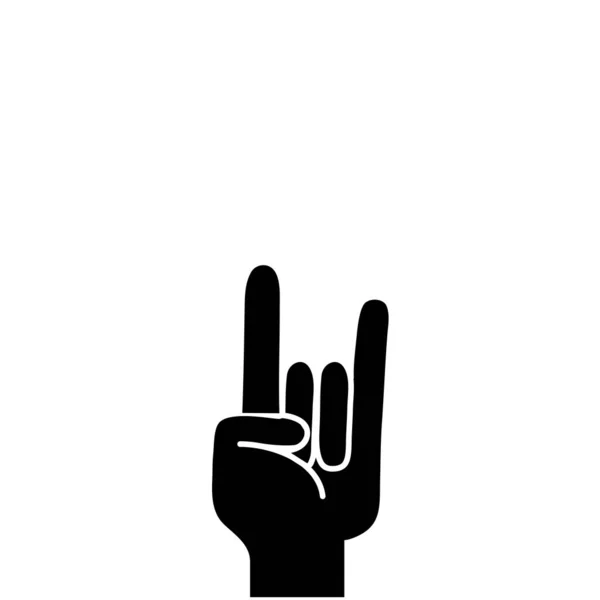 Contour Hand Rock Gesture Symbol Communication Vector Illustration — Stock Vector