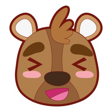 çizgi rengi neşeli ayı vahşi hayvan vektör çizim kafa