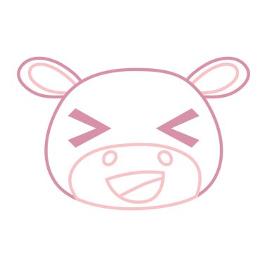 vahşi hayvan vektör çizim renkli neşeli hipopotam baş