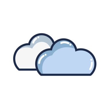 Bulutlar hava gökyüzü ve tema Isolated vektör çizim tasarım