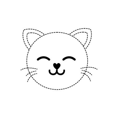 noktalı şekil kedi baş sevimli hayvan vektör çizim uyku