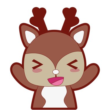 çizgi renk çok güzel ve neşeli geyik vahşi hayvan vektör çizim