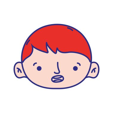 Avatar çocuk kafa saç modeli tasarımı ile illüstrasyon vektör